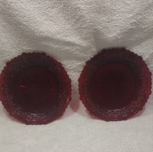 Avon Cape Cod Collection Red Salad/Dessert Plates ( set of two)